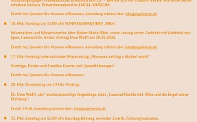 ENGEL-MUSEUM Programm Mai 2026
