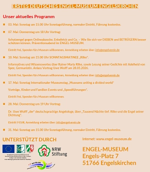 ENGEL-MUSEUM Programm Mai 2026